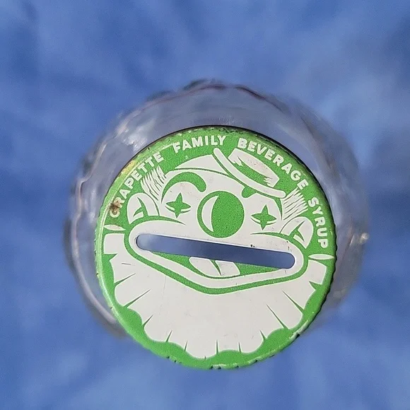 Vintage Glass Clown-Shaped Bottle - Grapette Family Beverage Syrup - Picture 4 of 5